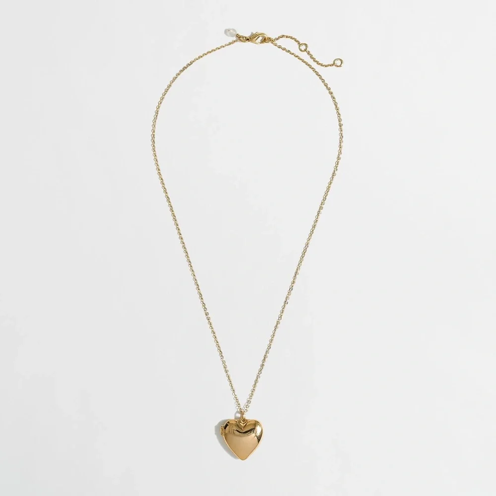 NWT J.Crew Crewcuts Girls' Gold Plated heart locket necklace does not open
